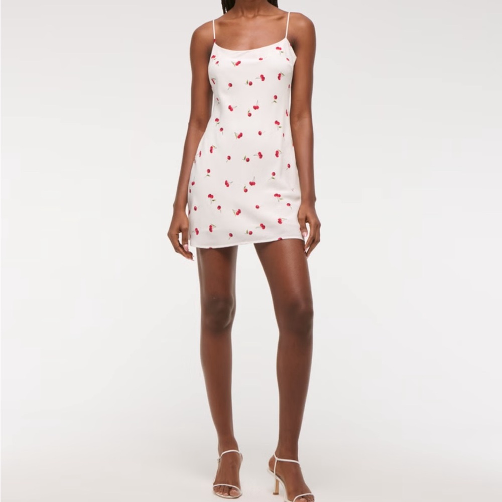 Abercrombie & Fitch Cream Slip Dress Spaghetti Strap Mini